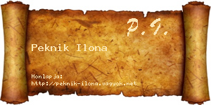 Peknik Ilona névjegykártya