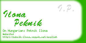 ilona peknik business card